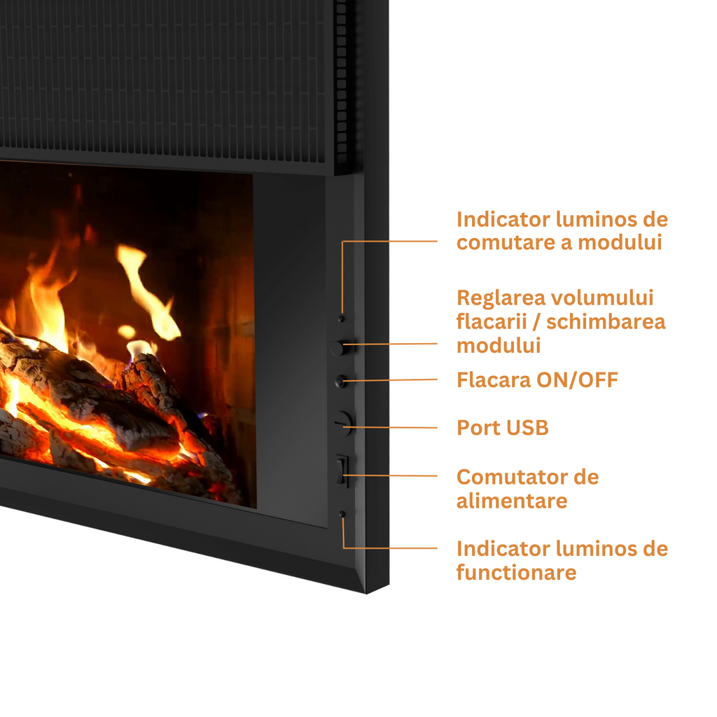 Panou radiant Novosun cu semineu integrat - 1700W 