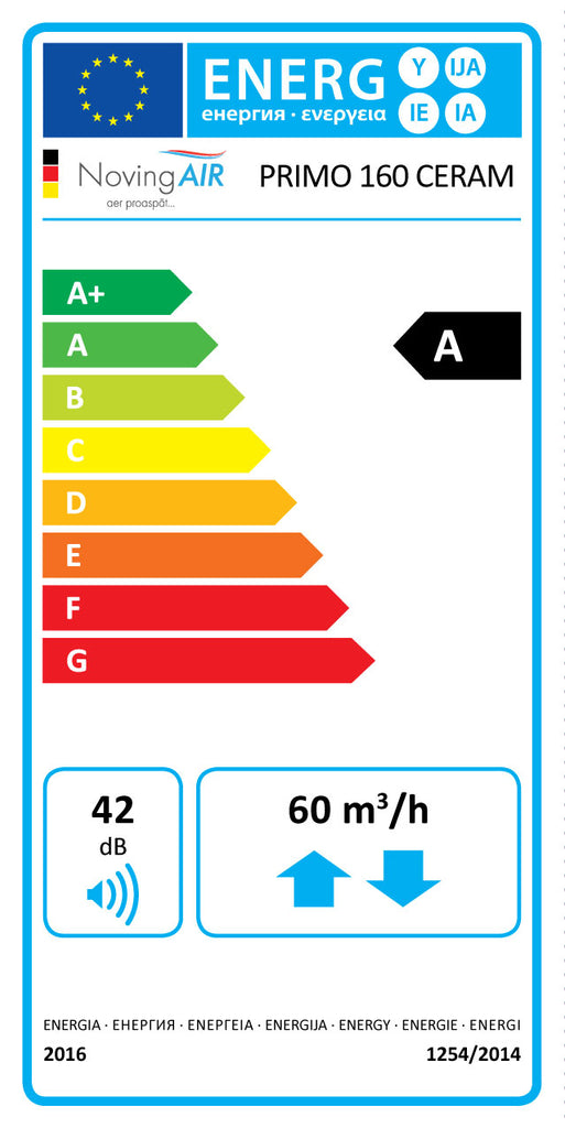 Recuperator de caldura descentralizat ceramic NovingAIR PRIMO Active 160