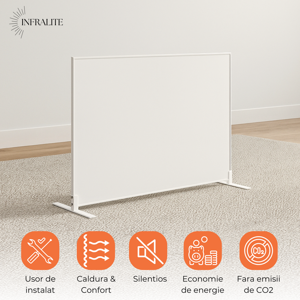 Panou radiant cu infrarosu INFRALITE cu termostat Wifi incorporat si telecomanda 