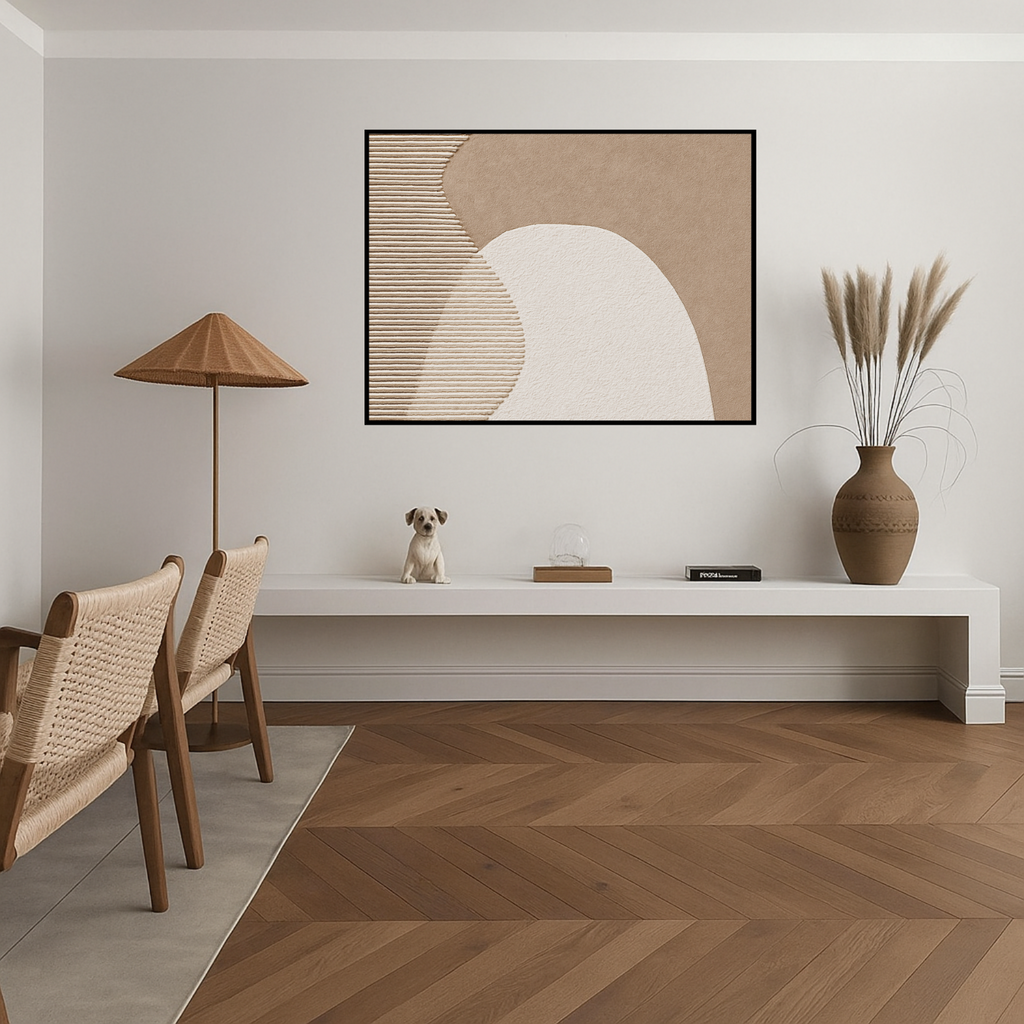 Panou radiant premium NovoSun ART cu termostat cu Wifi si telecomanda - Beige