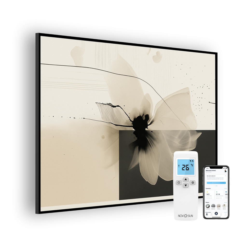 Panou radiant premium NovoSun ART cu termostat cu Wifi si telecomanda - Flower